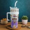 Labubu & One Piece Tumbler with  Steel Straw – 1200ml