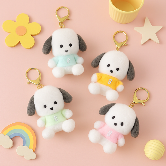 Kawaii Snoopy Plush Keychain – Pastel Edition