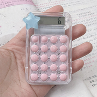 Kawaii Star Transparent Mini Calculator – Cute Pastel Pocket Calculator (Pink & White)