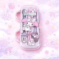 Kawaii Sanrio Spoon & Fork Cutlery Case Set – Kuromi / My Melody / Cinnamoroll Portable Kids Lunch Utensils