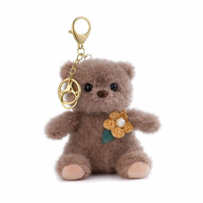 Kawaii Teddy Bear Plush Keychain – Cute Soft Mini Bear Bag Charm, Backpack & Key Ring
