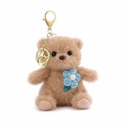 Kawaii Teddy Bear Plush Keychain – Cute Soft Mini Bear Bag Charm, Backpack & Key Ring