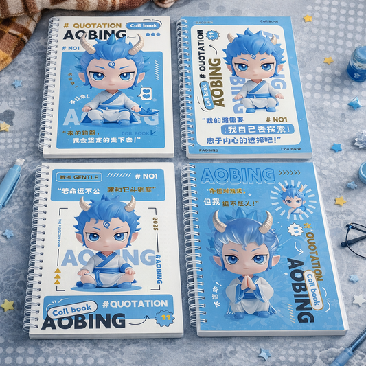 Aobing Anime Theme A5 Spiral Notebook | Cute Cartoon Coil Book for Students, Journaling & Gifting