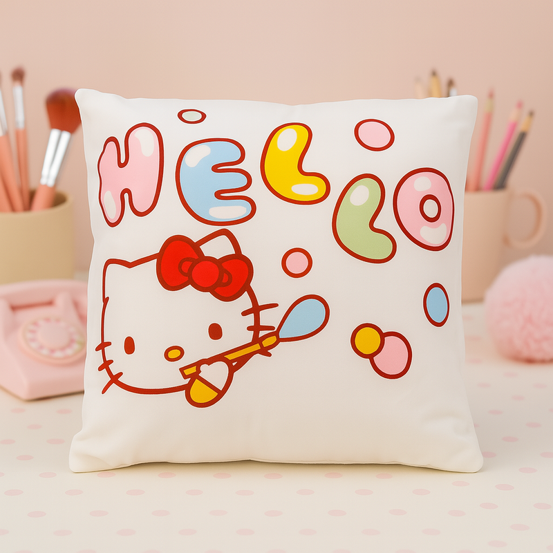 Hello Kitty Premium Kawaii Gift Hamper – Sanrio Gift Box with Cushion Pillow, Shoulder Bag, Plush Toy & Cosmetic Pouch