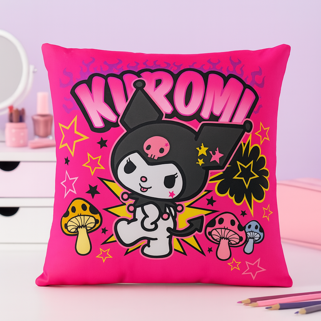 Kuromi Character Cushion – Hot Pink Edition