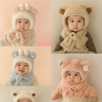 Kawaii Baby Winter Hooded Scarf – Ultra Soft Animal Ear Kids Cap with Neck Warmer