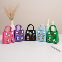 Cute Crocs Style Tote Bag with Cartoon Charms | Kawaii Waterproof EVA Handbag