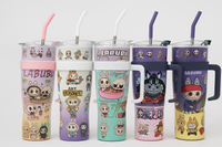 Labubu & One Piece Tumbler with  Steel Straw – 1200ml