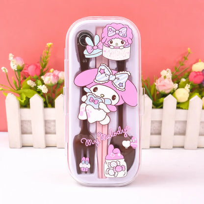 My Melody & Hello Kitty Kawaii Gift Hamper for Girls | 8-in-1 Pink Sanrio Backpack, Cosmetic Pouch, Neck Pillow & Accessories Gift Set