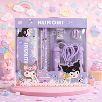 Kuromi Kawaii Gift Hamper – Stationery, Hot Water Bag, Stickers, Glass For Kuromi Fans