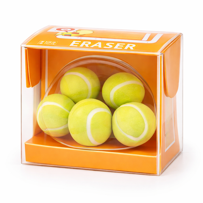 Sports Ball Eraser Set (Pack of 5) | Football, Tennis & Volleyball Design Cute Pencil Erasers | Each Box Sold Separately
