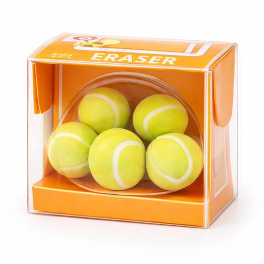 Sports Ball Eraser Set (Pack of 5) | Football, Tennis & Volleyball Design Cute Pencil Erasers | Each Box Sold Separately