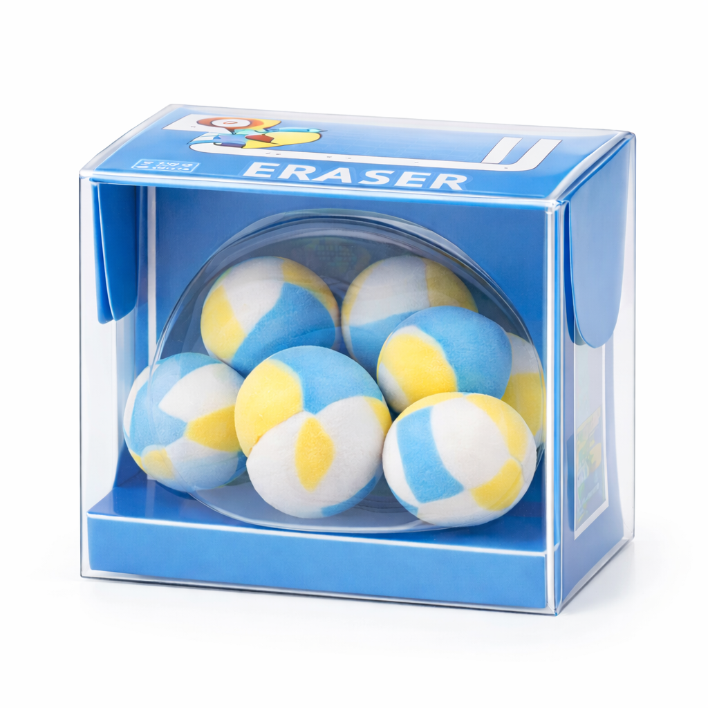 Sports Ball Eraser Set (Pack of 5) | Football, Tennis & Volleyball Design Cute Pencil Erasers | Each Box Sold Separately