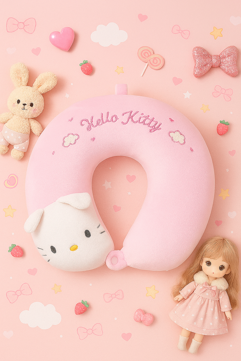 Kawaii Character Plush Neck Pillow – Cinnamoroll, Hello Kitty, My Melody & StellaLou
