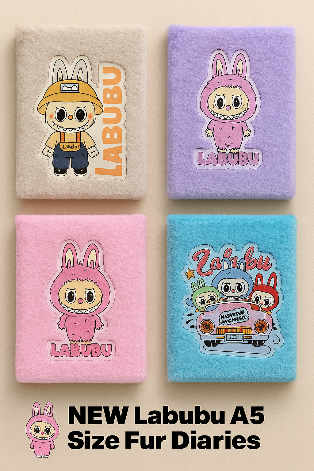 Labubu A4 size fur designer Dairy