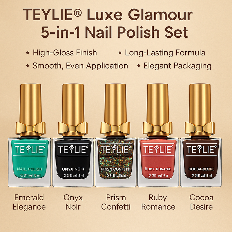 TEYLIE® Luxe Glamour 5-in-1 Nail Polish Set