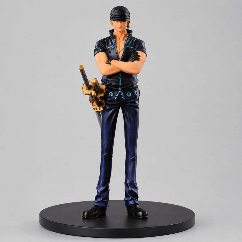 One Piece Roronoa Zoro Black Outfit PVC Action Figure | Anime Collectible Statue | Three Sword Style Display Model | Premium Desk Decor | Gift for One Piece Fans