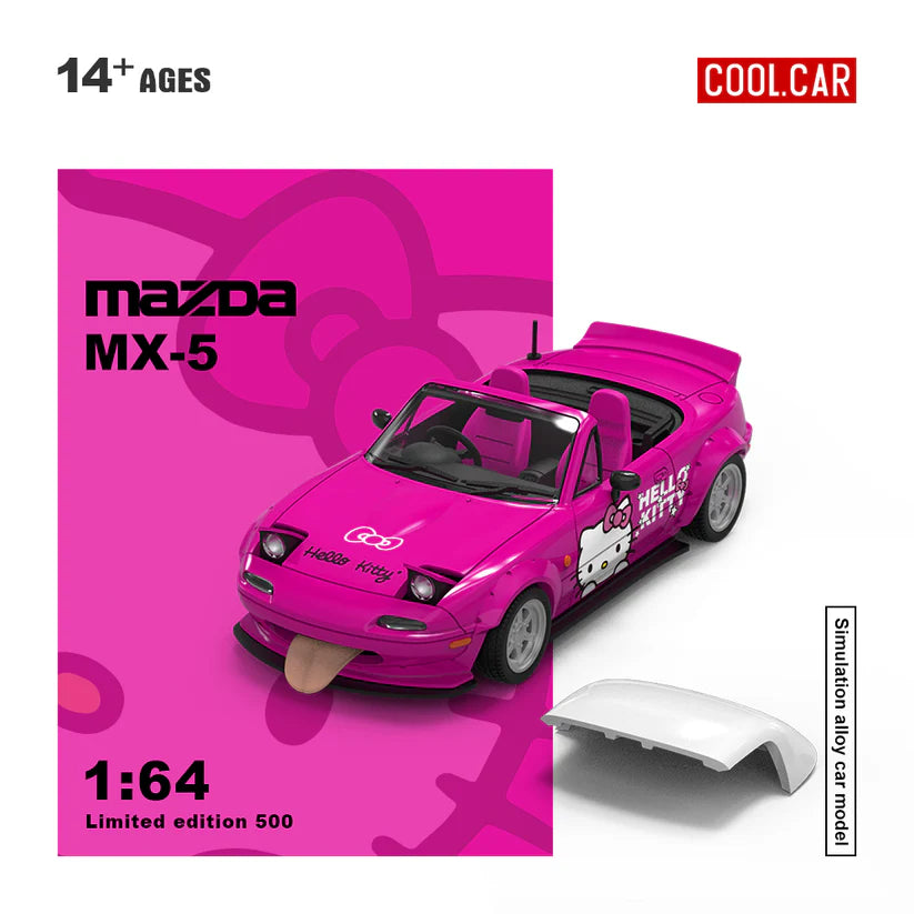 Cool Car 1:64 Scale Mazda MX-5 Hello Kitty Diecast Model Car – Limited Edition 500 | Premium Alloy Collectible Miniature Car