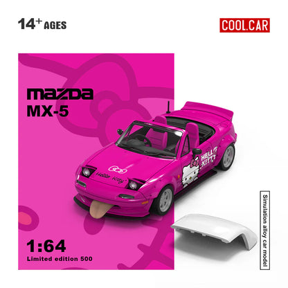 Cool Car 1:64 Scale Mazda MX-5 Hello Kitty Diecast Model Car – Limited Edition 500 | Premium Alloy Collectible Miniature Car
