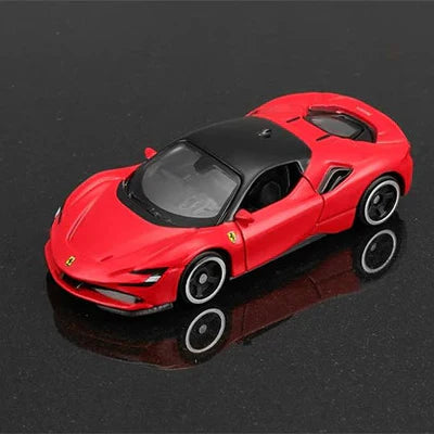 Bburago 1:64 Ferrari SF90 Stradale Red Diecast Model Car | Official Licensed Ferrari Collectible Metal Toy Car with Opening Doors | Premium Miniature Sports Car for Collectors & Kids