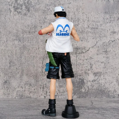 One Piece Portgas D. Ace Marine Cap PVC Action Figure – 26cm Anime Collectible Statue | Fire Fist Ace Figure | One Piece Anime Model | Manga Display Toy for Fans & Collectors