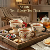 Tom & Jerry Ceramic Coffee Mug Set – Cute Cartoon Kawaii Vintage Style Cups (Tom & Jerry Official Design)