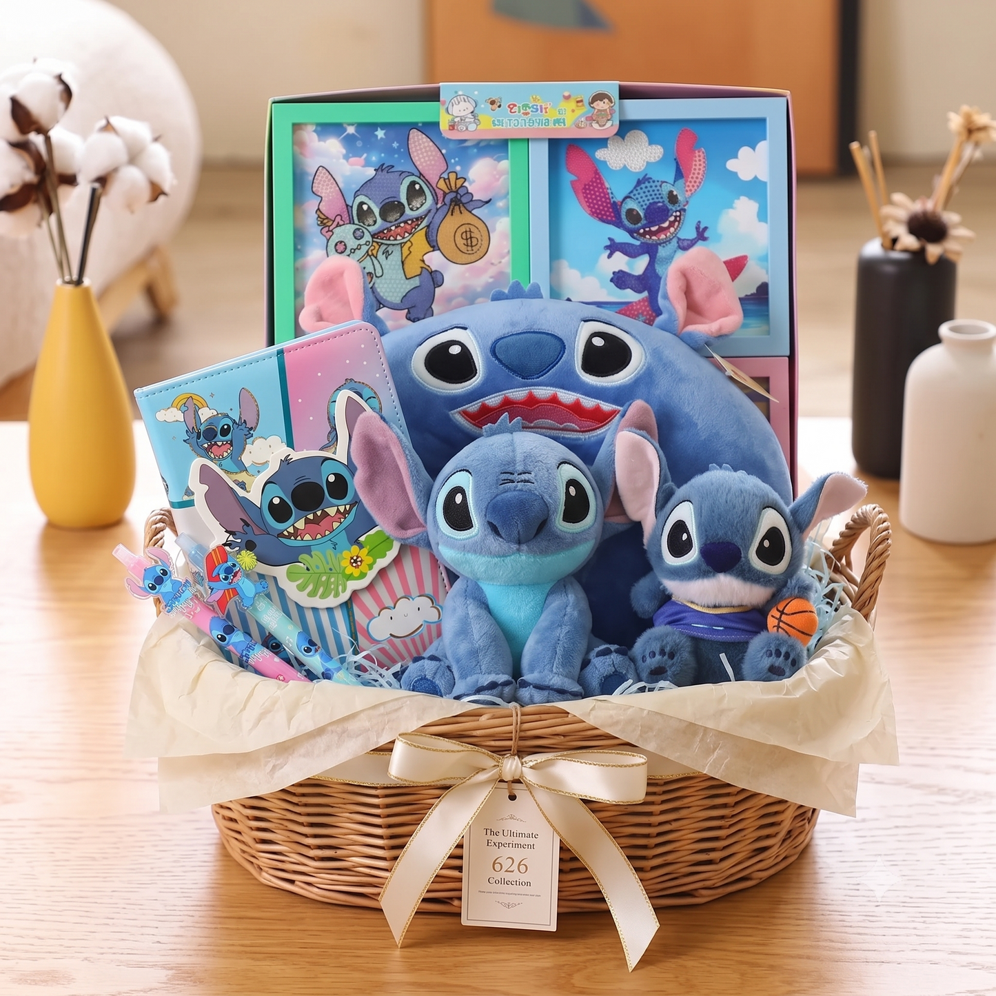 Disney Stitch Kawaii Gift Hamper | 16-Piece Cute Stationery & Plush Gift Set