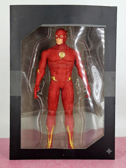13 Inch (33CM) The Flash Action Figure with Rotating Joints – Premium PVC Superhero Collectible Model Toy | Justice League Flash Statue for Kids, Collectors & DC Fans