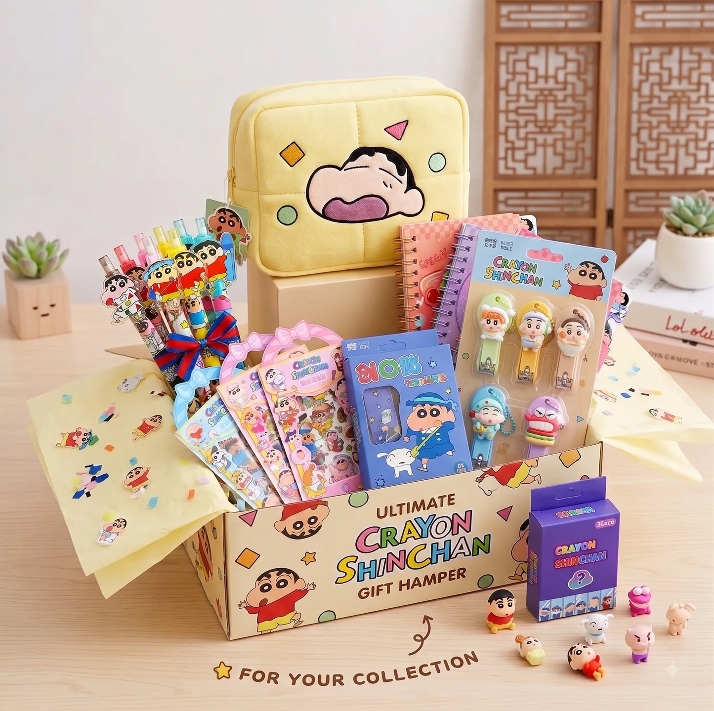Ultimate Crayon Shinchan Kawaii Gift Hamper – 23-Piece Anime Stationery & Cute Gift Set