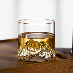 3D Mountain Whiskey Glass – Unique Crystal Clear Mountain Design Drinking Glass for Whiskey, Scotch & Cocktails