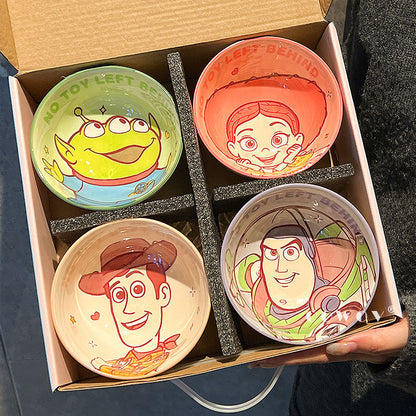 Disney Toy Story 4-Piece Ceramic Bowl Set – Woody, Buzz, Jessie & Alien