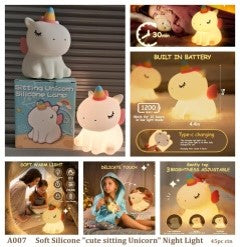 Cute Silicone Night Light for Kids, Kawaii Room Decor Lamp for Baby and Toddler_Model_2