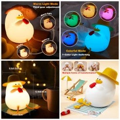 Cute Silicone Night Light for Kids, Kawaii Room Decor Lamp for Baby and Toddler_Model_7