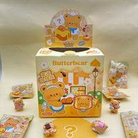 Kawaii Butter Bear Blind Pouch Erasers – Pack of 6 Cute Mini Cartoon Erasers for Kids & Stationery Lovers