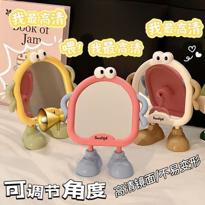 Cute Cartoon Standing Table Mirror with Legs – Kawaii Makeup Mirror for Desk | Aesthetic Vanity Mirror for Girls Room Decor