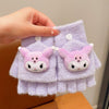 Kawaii Plush Flip-Cover Winter Gloves for Kids – Hello Kitty, Cinnamoroll, Kuromi & My Melody Designs