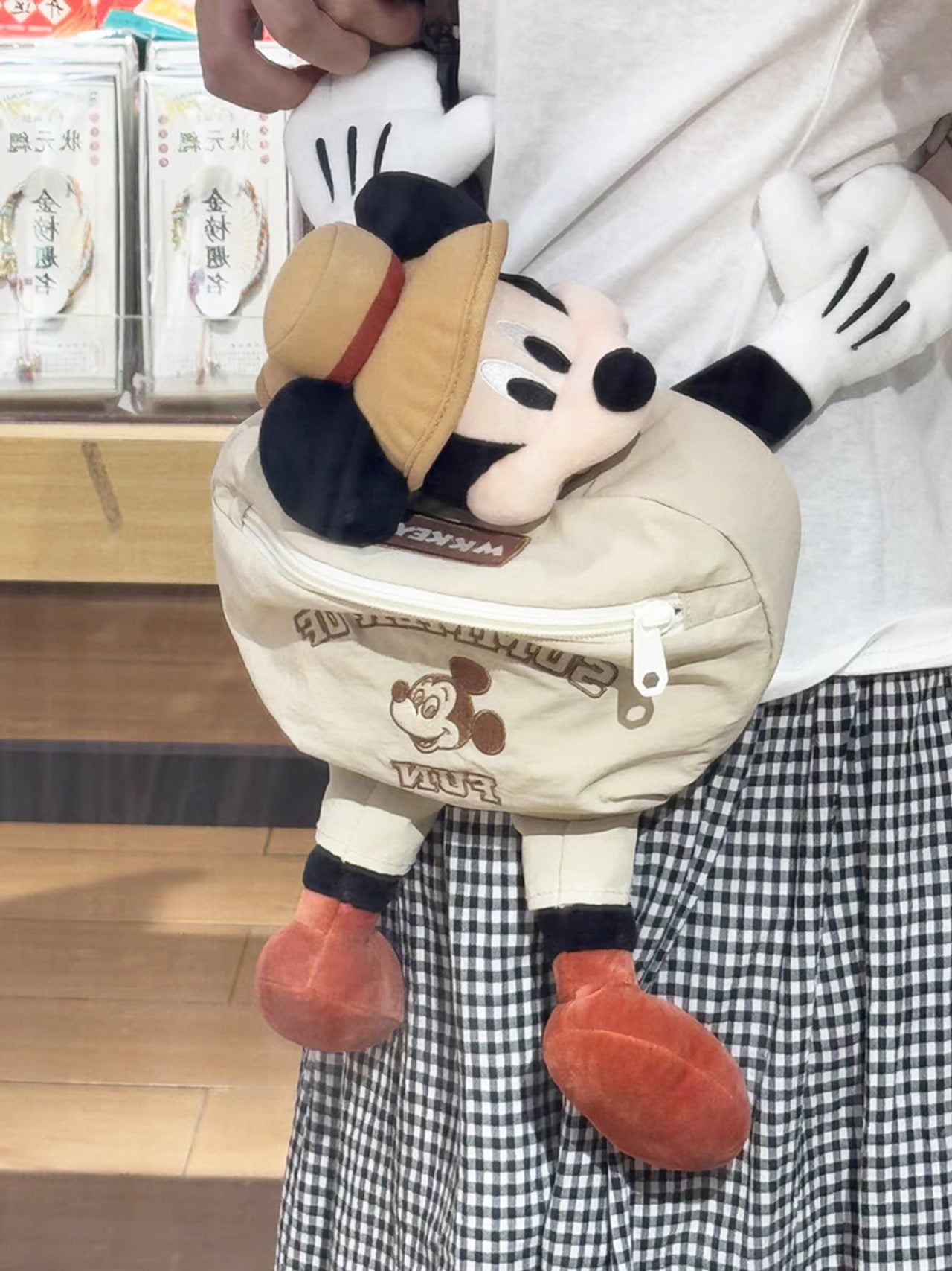 Mickey Mouse Plush Sling Bag & Zipper Pouch | Cute Soft Toy Crossbody Coin Bag for Girls & Kids