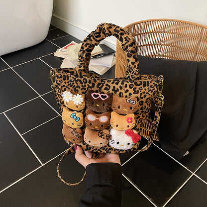 Kawaii Plush Bear Mini Handbag with Sling Strap – Cute Cartoon Tote Purse for Girls & Women (Single Piece)