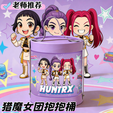 KPOP Demon Hunters Huntrix Stationery Gift Set – Kawaii School Supplies Kit with Notebook, Stickers, Pens, Keychain & Storage Bucket