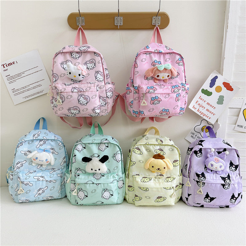 Kawaii Sanrio Mini Backpack with Plush Character – Cute Kids & Girls Shoulder School Bag