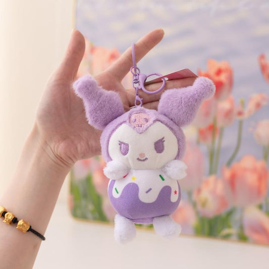 Sanrio Dessert Plush Keychains – Kuromi, My Melody & Cinnamoroll