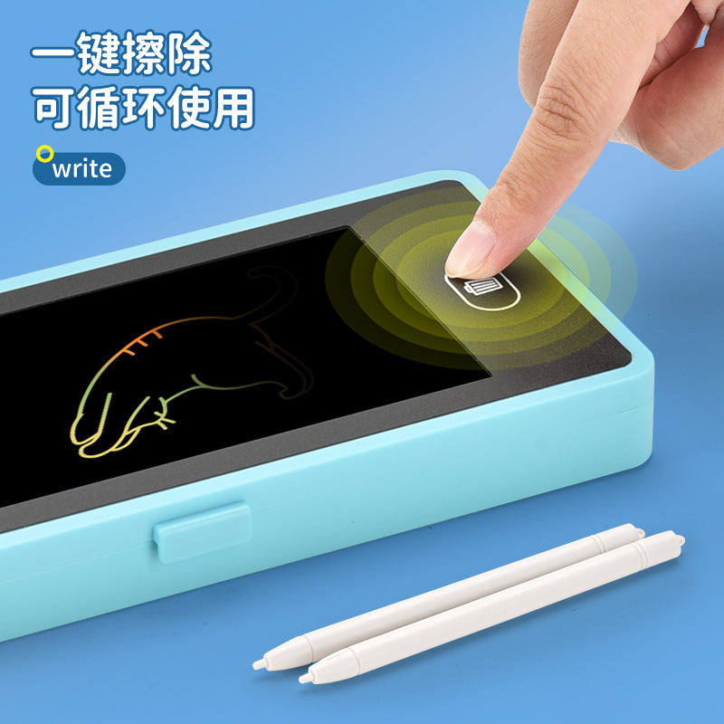 LCD Writing Tablet Pencil Box – Reusable Digital Drawing Pad Stationery Case for Kids | Erasable Drawing Board with Stylus | Smart Study & Art Organizer