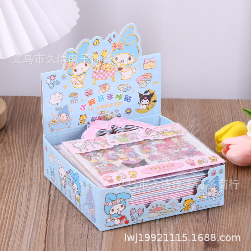 Sanrio Kawaii Sticker Pack Set (Pack of 6) – Cute My Melody, Kuromi & Pastel Decorative Scrapbook Stickers for Journaling, DIY Crafts, Laptop, Phone & Stationery
