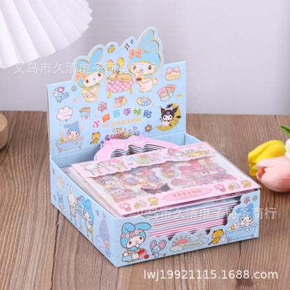 Sanrio Kawaii Sticker Pack Set (Pack of 6) – Cute My Melody, Kuromi & Pastel Decorative Scrapbook Stickers for Journaling, DIY Crafts, Laptop, Phone & Stationery