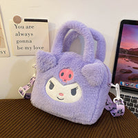 Kawaii Plush Cartoon Character Handbag for Girls – Cute Furry Crossbody Bag | Sanrio & Cartoon Style Shoulder Bag