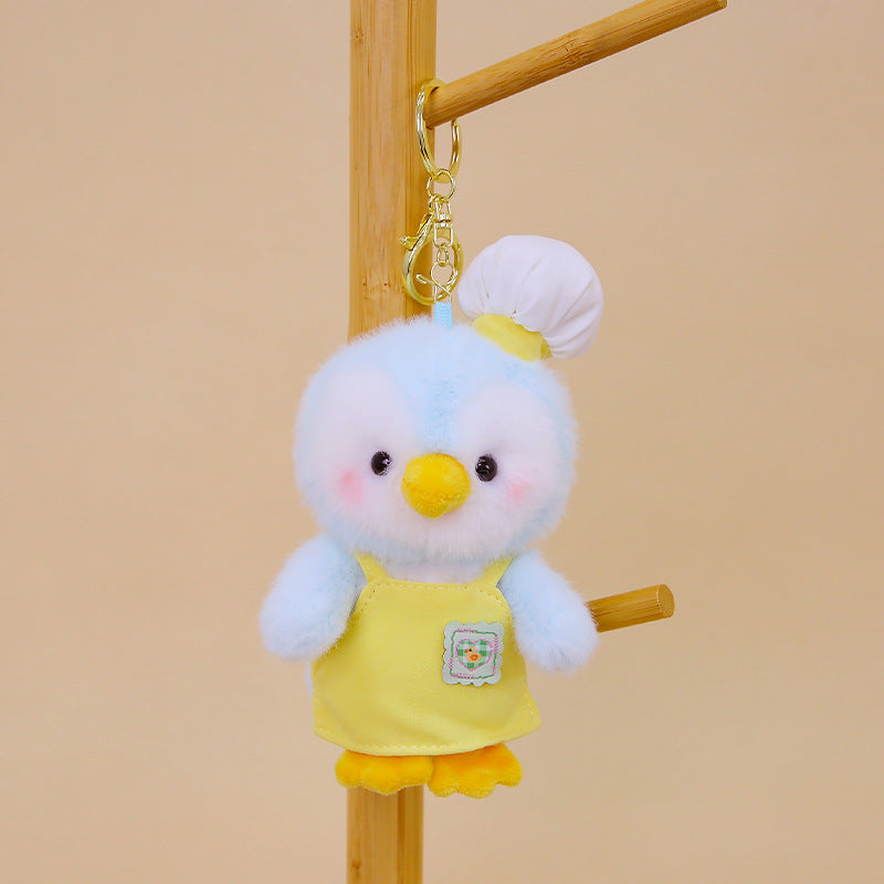 Cute Penguin Chef Plush Keychain – Soft Mini Plush Toy with Apron | Kawaii Penguin Doll Keyring for Bags & Gifts