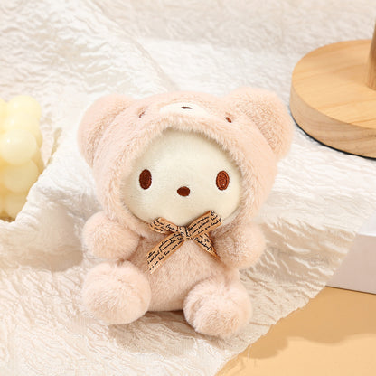 Kawaii Sanrio Bear Hoodie Plush Keychain – Cute Hello Kitty, My Melody & Cinnamoroll Soft Toy Bag Charm Keyring