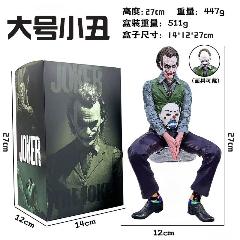 Joker Action Figure with Mask – 27cm Collectible Figurine for Car & Home Decor