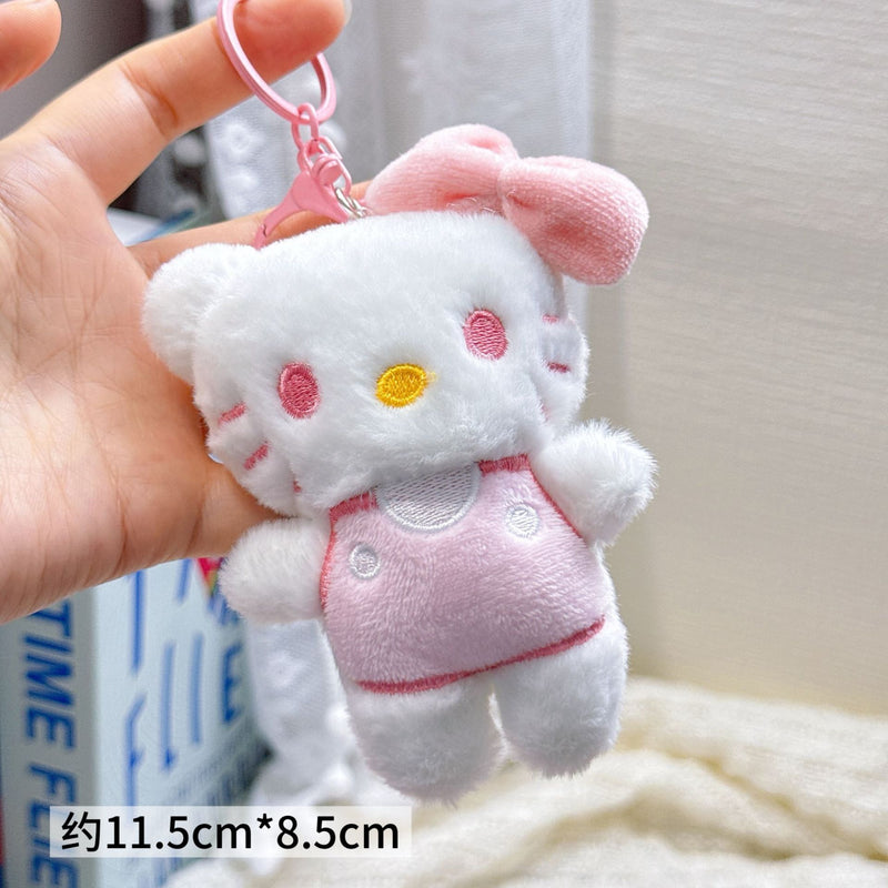Cute Hello Kitty Plush Keychain | Kawaii Soft Toy Bag Charm | 11.5 cm Mini Plush Keyring for Girls & Kids