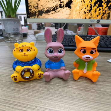 Zootopia Inspired LED Squishy Night Light (Set of 3) | Cute Bunny, Fox & Tiger Bear Silicone Glow Lamps | Kawaii Animal Bedroom Decor